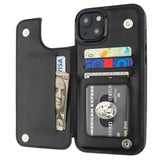 Onetop Compatible With Iphone 15 Plus Wallet Case With Card Holder, Pu Leather Kickstand Card Slots Case, Double Magnetic Clasp And Durable Shockproof Cover 6.7 Inch (Black)