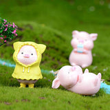 13Pcs Pig Figure Animal Toys Set, Pink Pig Cake Toppers Fairy Garden Miniature Piggy Figurines Collection Playset For Christmas Birthday Gift Desk Decoration(Random Styles)