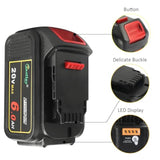 4 Pack 20V 6A Replacement Battery Compatible With Dewalt Dcb200 Dcb206 Dcd Dcf Dcg Series Cordless Tools