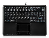 Periboard-510H Plus, Wired Super Mini Usb Touchpad Keyboard, X Type Scissor Keys With 2 Built-In Hubs, Black, Us English Layout (11005)