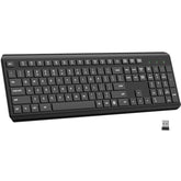 Wireless Keyboard, 2.4G Full-Sized Cordless Usb Silent Computer Keyboard, Ergonomic Tilt Angle, Sleep Mode, Long Battery Life, For Windows, Mac Os Laptop/Pc/Desktop/Notebook