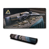 Surface Mat with Stitched Edges | Giant Mouse Pad 16” x 33” | Durable Non-Slip Rubber Base | Computer Keyboard Pad for Desktops | Lever Action