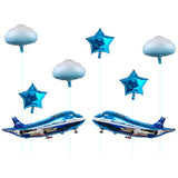 31" Large Blue Airplane Balloons Birthday Party Decorations (2 Pack)