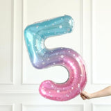 Mermaid 5Th Birthday Party Decorations Includes Happy Birthday Party Banner, Purple Pink Green Mermaid Tail Balloons Kit For Girls Women Baby Shower Supplies