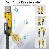 2Pack Multi Usb Charger Cable, 4 In 1 Multiple Fast Charging Cable 6.56Ft/2M With Usb A/Usb C To Usb C/Ip, Data Transfer, Compatible Iphone/Android/Pad/More