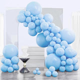Pastel Blue Balloon Garland Kit: 140-Piece Arch for Baby Shower