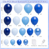 130pcs Blue Balloon Garland Kit for Baby Shower, Birthday, Graduation and Party Decorations