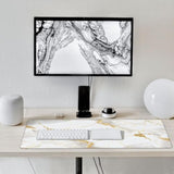 White Gold Marble Large Mouse Pad Non-Slip Desk Mat For Keyboard And Mouse Waterproof Gaming Mousepad Desk Pad Computer Accessories For Home Office 15.7X35.4Inch