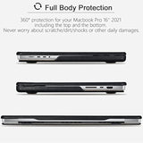 ICARER MacBook Pro 16 Case (2025-2021), Premium Leather Case for M4 M3 M2 M1 Pro/Max A3403 A3186 A2991 A2780 A2485, with Touch Bar & Touch ID Compatible for Apple MacBook Pro 16inch (Black)