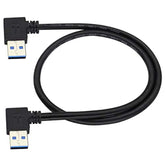 90 Degree 3.0 A Usb Cable Left & Right Angle Usb 3.0 A To A Male Charging And Transferring Data Extender Connector Cable For Usb Keyboard,Mouse,Flash Drive,Hard Drive.(0.6M/2Ft-Black)