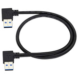 90 Degree 3.0 A Usb Cable Left & Right Angle Usb 3.0 A To A Male Charging And Transferring Data Extender Connector Cable For Usb Keyboard,Mouse,Flash Drive,Hard Drive.(0.6M/2Ft-Black)