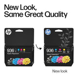 936 Black, Cyan, Magenta, Yellow Ink Cartridges (4-Pack) | Works With Officejet 9120, Pro 9110, 9120, 9130, Wide Format 9730 | Eligible For Instant Ink | 6C3Z5Ln