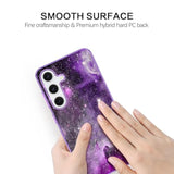 For Samsung Galaxy S25 Case, Glow In The Dark, Slim Fit Hard Pc Soft Flexible Tpu Bumper Shockproof Drop Protective Women Men Protective Phone Cover Casefor Galaxy S25 6.2", Purple Nebula