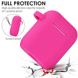 Compatible With Airpod 2&1 Case Cover, Cute Silicone Protective Accessories Cases/Keychain/Pompom, Best Gift For Girls And Women, Fuchsia Pink