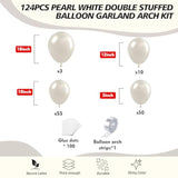 118Pcs Pearl Balloon Arch Kit White and Ivory Wedding, Bridal Shower and Party Decorations