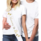 Mommy To Be White Satin Sash - Baby Shower Sash Decorations, Gender Reveal Party, Welcome Baby (1)