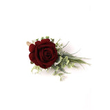 Set Of 6 Wine Red Boutonniere For Best Men Groom Groomsmen Burgundy Buttonholes For Wedding Party Prom Decoration