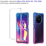 For Tcl 50 Xl 5G Phone Case, Tcl 50Xl Nxtpaper Phone Case With Screen Protector, Shockproof Corners Tpu Bumper, Dual Layer Silicone Cell Phone Cover-Blue Pink