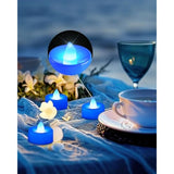 Flameless Candles, 24Pack Battery Operated Candle, Led Tea Lights Candles Battery Operated, Flickering Fake Tealights Candles For Halloween, Christmas, Wedding- Blue