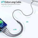 Multi Charging Cable 6Ft 2Pack Multi Charger Cable 4 In 1 Universal Multiple U