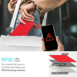 For Iphone Xr 2025 Wallet Case, Rfid Blocking 4 Card Slots Holder, Wrist Strap, Leather Shockproof Protective, Stand Folio Flip Cases Cover For Iphone Xr (Red)