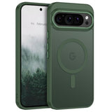 Magnetic For Google Pixel 9 Pro Xl Case, Pixel 9Proxl Phone Case Compatible With Magsafe, Translucent Matte Slim Shockproof Protective Magnetic Cover For Google 9 Proxl 6.8 Inch, Deep Green