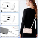 Crossbody For Phone Lanyard/Chain Water Diamond Full Diamond Chain With Clip Antilost Lanyard Universal Lanyard Suitable For Most Mobile Phones And Bags (White)