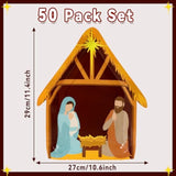 50Pcs Easter Nativity Paper Plates Jesus Religious Themed Party Supplies For Easter Christmas Holy Night Celebrations Disposable Dessert Plates For Nativity Birthday Holiday Decorations