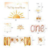 First Trip Around The Sun Birthday Decorations For Girl, Boho Sun 1St Birthday Party Supplies, Sun Theme First Bday Party Supplies