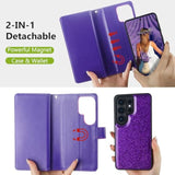 Galaxy S26 Ultra Wallet Case Magnetic Detachable Deep Purple