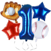 Baseball Balloons 1St Birthday Decorations For Boy | Rookie Of The Year First Birthday Decoration Baseball Sports Theme Party Supplies Foil Mylar Navy Blue Red White Sports Balloon Arch Kits