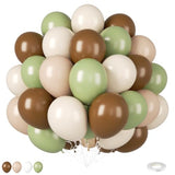 Sage Green Brown Balloons, 45 Pcs for Safari Jungle Birthday Baby Shower