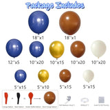 Fall Balloon Garland Arch Kit Double Stuffed Orange Blue Gold White for Thanksgiving