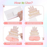 9-Piece Rose Gold Pink Happy Birthday Table Centerpieces for Women and Kids