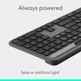 Signature Slim Solar+ Wireless Bluetooth Keyboard K980 For Mac, Solar And Artificial Light Powered, Up To 10 Years Battery Life, Customizable Keys - Graphite