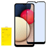 for Galaxy A03S (SM-A037), Galaxy A02S (SM-A025) - Full Adhesive Tempered Glass Screen Protector - Black
