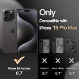 JETech Case for iPhone 15 Pro Max 6.7-Inch, Heavy Duty Dual-Layer Rugged Protection, Shockproof Protective Tough Phone Cover with Matte Back (Black)