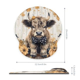 Highland Cow Pumpkin Mouse Pad Computer Mouse Pad With Wrist Support Rest Non-Slip Small Black