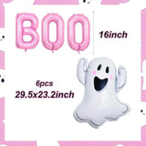 Pink Halloween Foil Balloons – BOO Balloons for Spooky Party Decorations