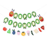 Hungry Caterpillar Birthday Banner & Decor Set – Fruit Garland and Cake Smash Props