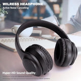 Wireless Over-Ear Headphones With Active Noise Cancellation, With Phone Call Microphone, Foldable, 3.5Mm Cable, Soft Earpads,For Office, Home, Travel