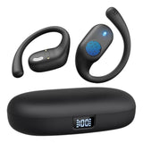 Open Ear Headphones, Bluetooth Headphones 5.3 Sports With Smart Digital Display, 36H Playtime, Ip54 Waterproof, Wireless Earbuds Lightweight Design Fit Cycling, Running, Workout (Black)