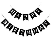 Happy Birthday Banner, Black Happy Birthday Decorations Birthday Sign For Birthday Party Backdrop Decor, Black Happy Birthday Sign Party Hanging Supplies For Girls Boys And Women