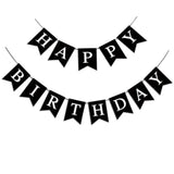 Happy Birthday Banner, Black Happy Birthday Decorations Birthday Sign For Birthday Party Backdrop Decor, Black Happy Birthday Sign Party Hanging Supplies For Girls Boys And Women