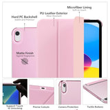 Moko For (A16) 11Th Generation Case 11 Inch 2025, 10Th Generation Case 10.9 Inch 2022, Slim Stand Hard Pc Translucent Back Shell Smart Cover, Support Touch Id, Auto Wake/Sleep, Flowers Pink