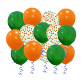 12Inch Green Orange Balloons With Green Orange Confetti Balloons Perfect For Party Decorations,Pack Of 50