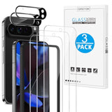 3+2 Pack Screen & Camera Protector for Google Pixel 9 Pro XL, 3 Glass Films, Bubble-Free