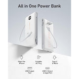 Portable Charger With Built In Cables 10000Mah, Power Bank For Iphone With Wall Plug, Travel Essential Fast Charging Usb C Slim External Battery Pack For Iphone16/15/14, Samsung, Ipad, Etc