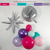 178Pcs Pink Purple Blue Balloon Garland Disco Ball Custom Bracelet Banner Kits For Teenage Party Decorations Music Fans Princess Themed Photo Backdrop Birthday,Bachelorette Party