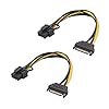 Cable Matters 2-Pack SATA to 6+2 Pin Power Cable 7 Inches, SATA to 8 Pin PCIe,